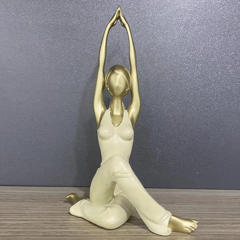 craft figurine yoga pose resin sculpture