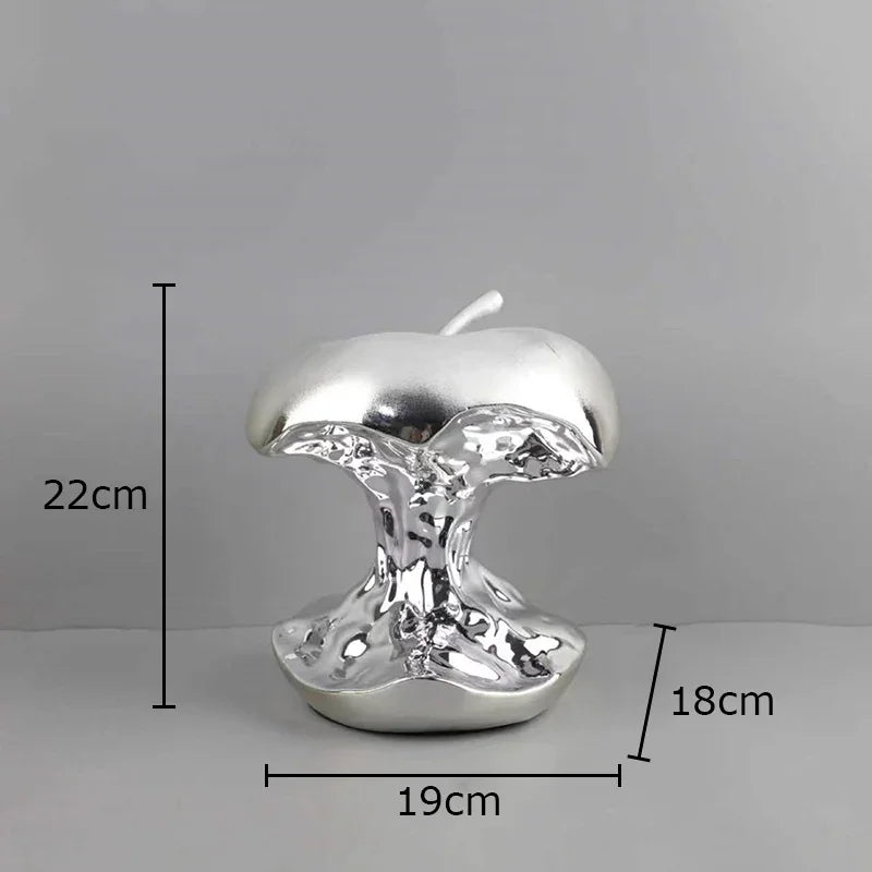 Large Silver Apple Core Crunched