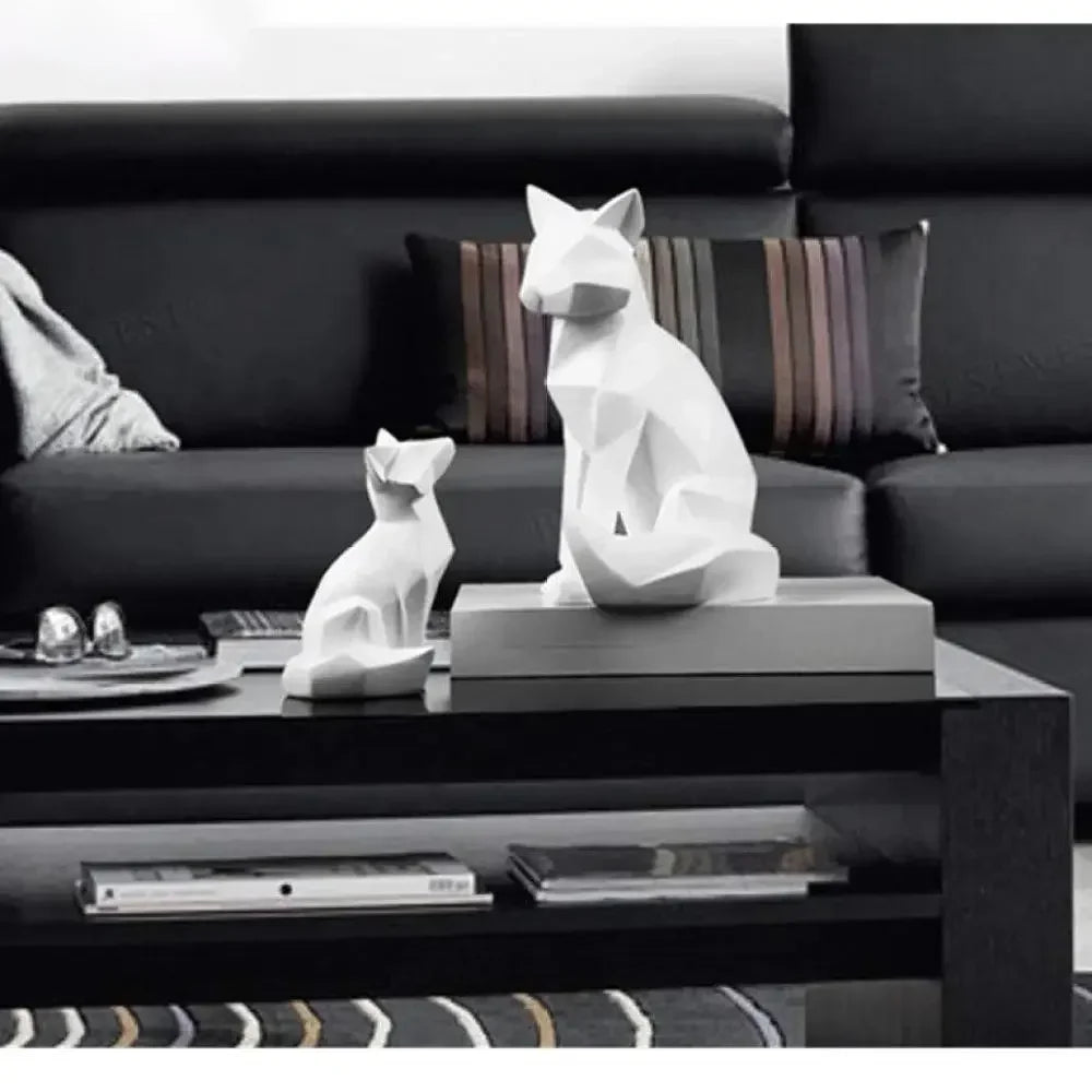 Geometric White Fox Duo
