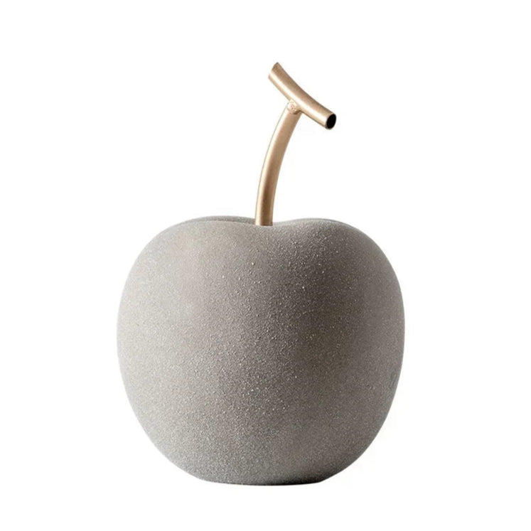 Frosted Ceramic Apple with Gold Plated Stem