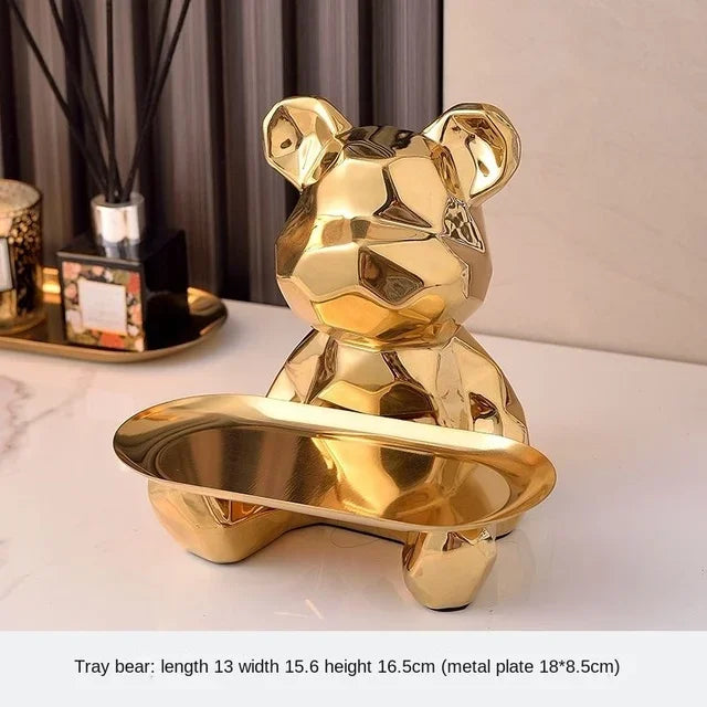 Gilded Luxe Serving Bear with Tray