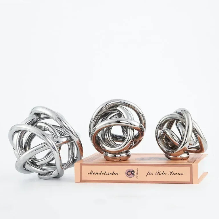 Glass Rope Knot Abstract Sculpture
