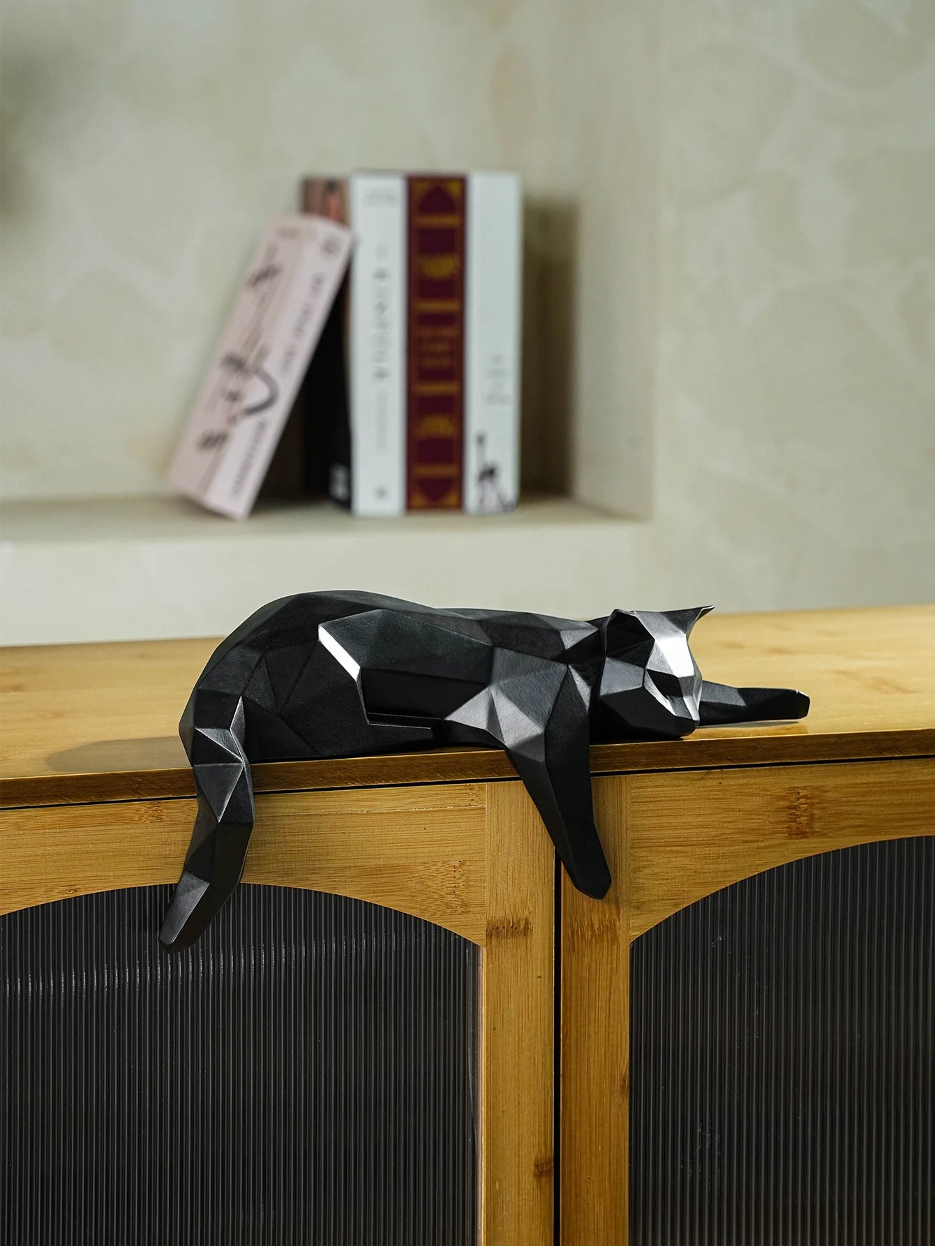 Adorable Geometric Cat Lazing and Resting