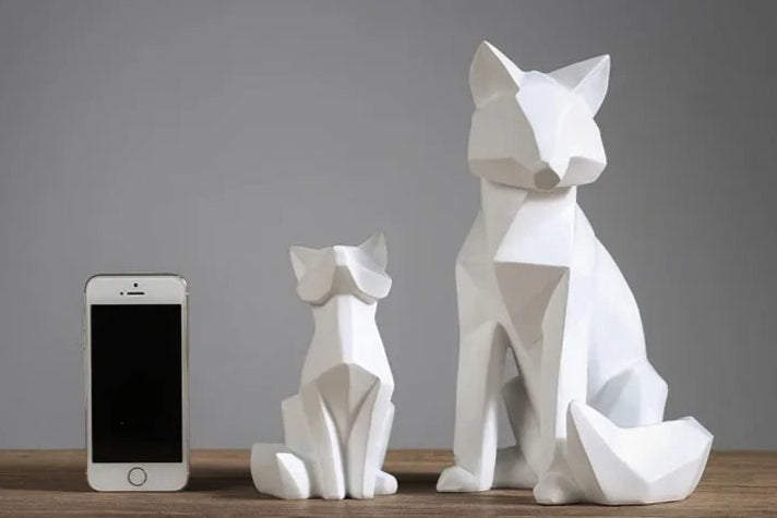 Geometric White Fox Duo