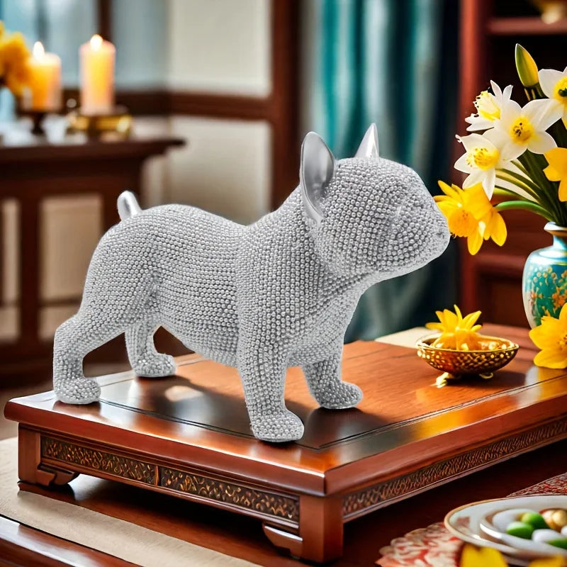 Stylish Pet Bulldog in Beaded Design