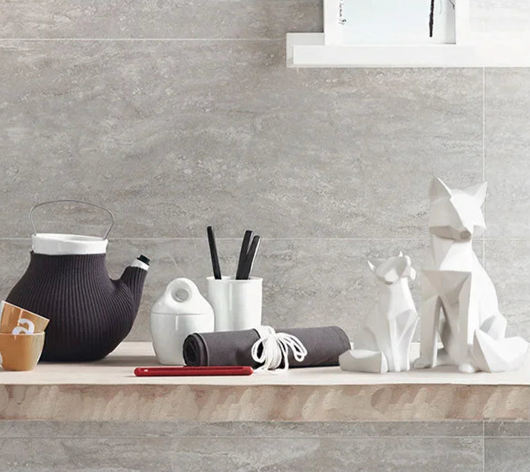 Geometric White Fox Duo