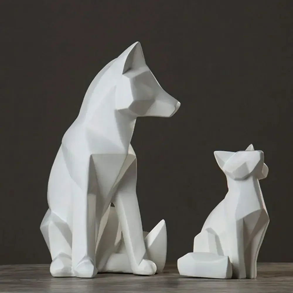 Geometric White Fox Duo