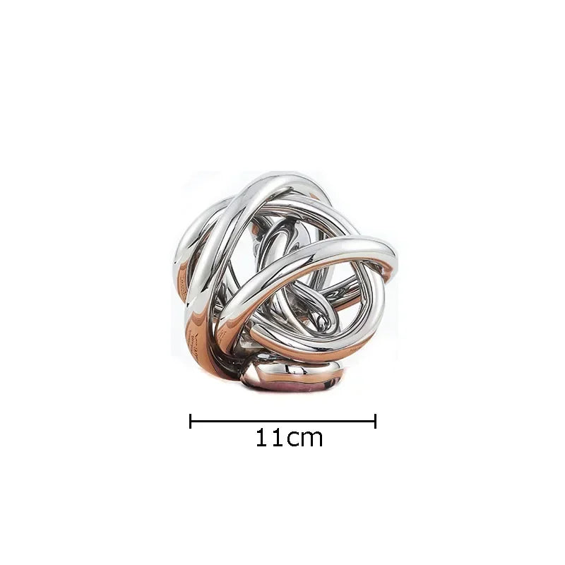 Glass Rope Knot Abstract Sculpture