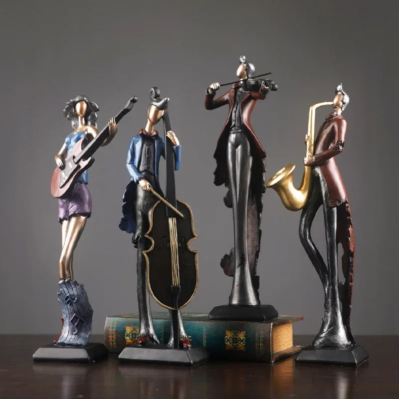 A Band of Four Musicians - Guitarist, Cellist, Violinist, Saxaphonist