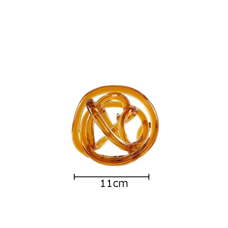 Glass Rope Knot Abstract Sculpture