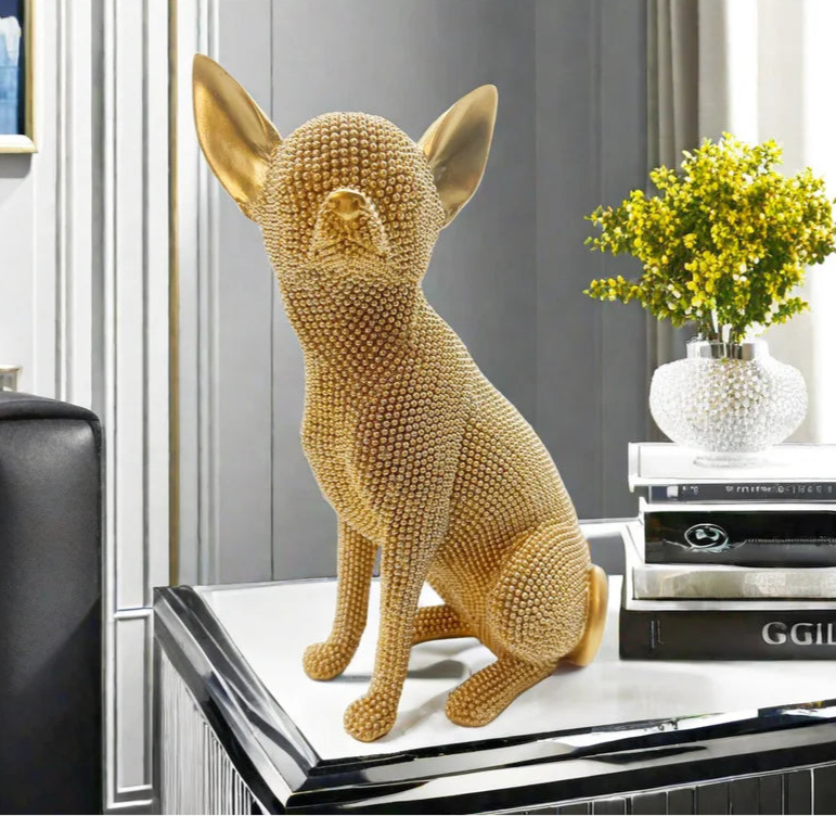 Handmade Stylish Pet Chihuahua Statue