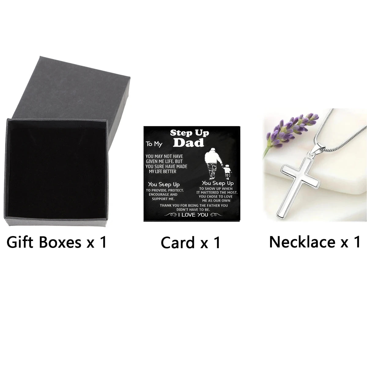 Step-Up Dad Cross — Message Card Gift Set