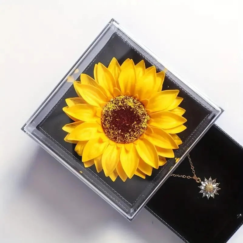 Sunshine Bloom Sunflower Necklace Gift Box