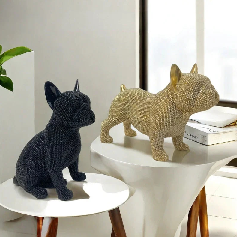 Stylish Pet Bulldog in Beaded Design