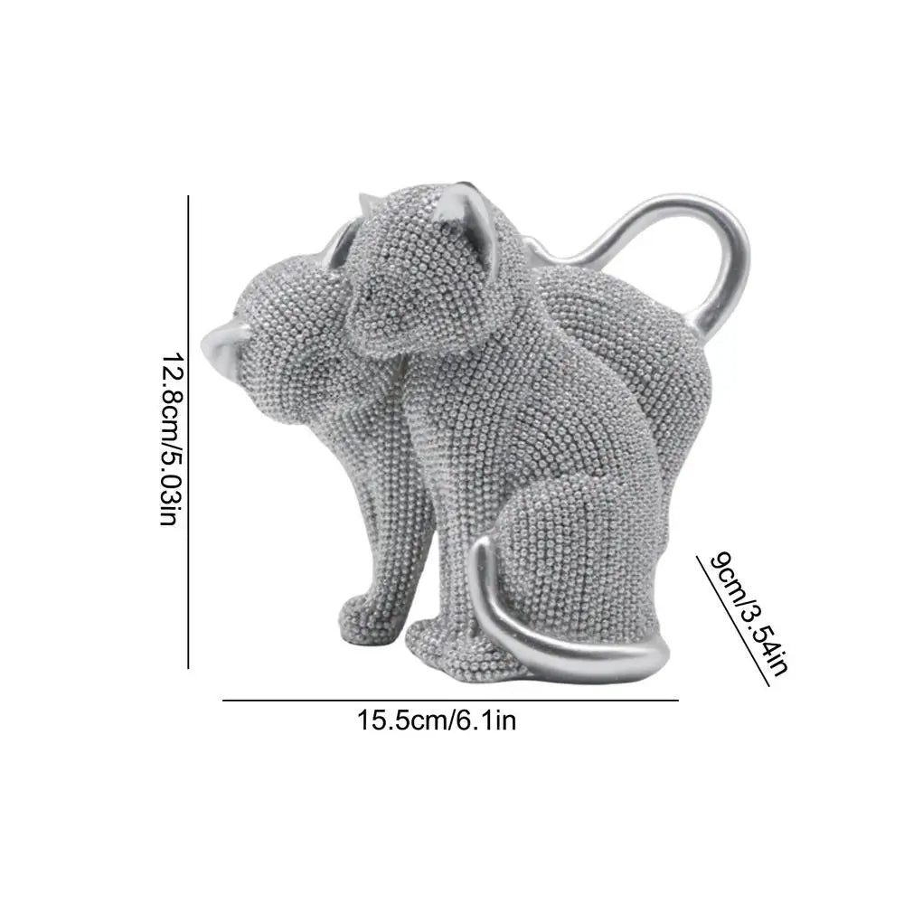 Romantic Loving Couple Cat Statue