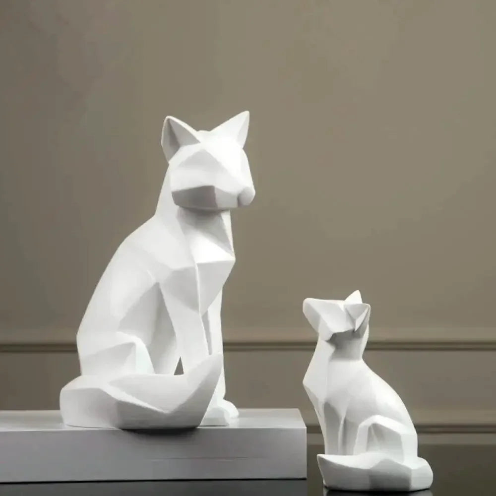 Geometric White Fox Duo