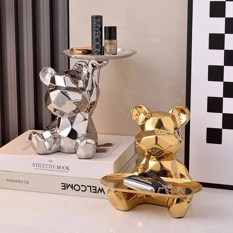 Gilded Luxe Serving Bear with Tray