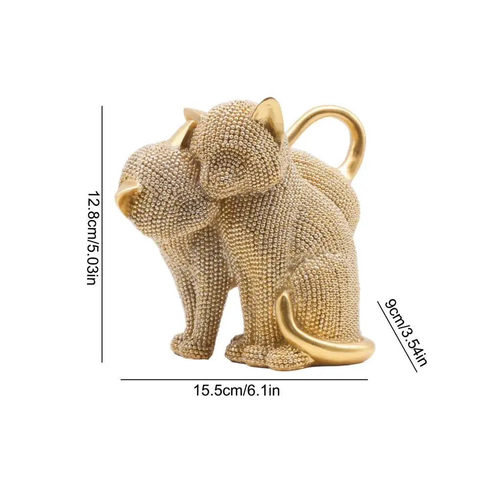 Romantic Loving Couple Cat Statue