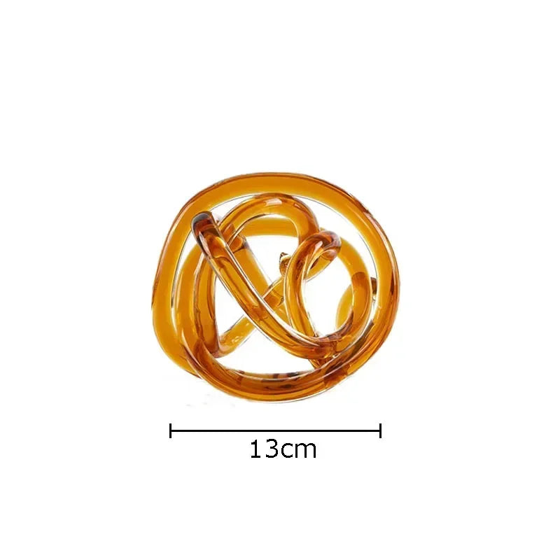 Glass Rope Knot Abstract Sculpture