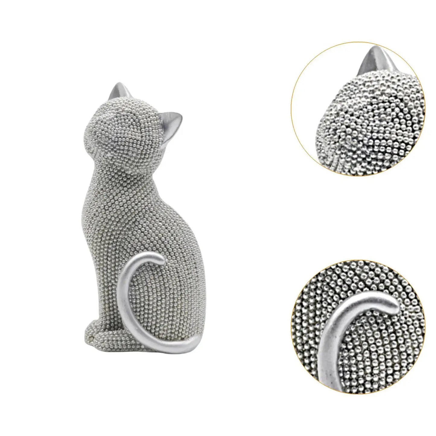 Beaded Design Sitting Cat Statue