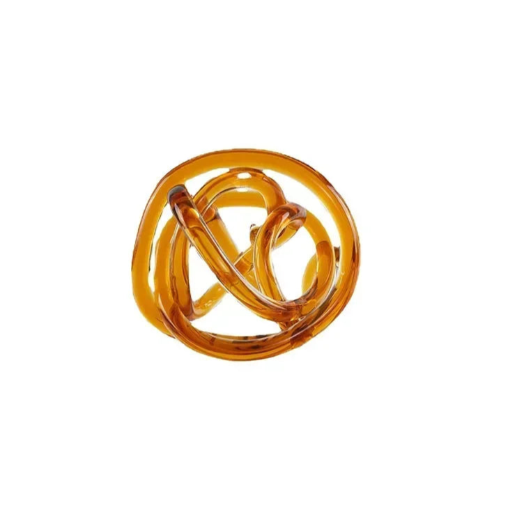 Glass Rope Knot Abstract Sculpture