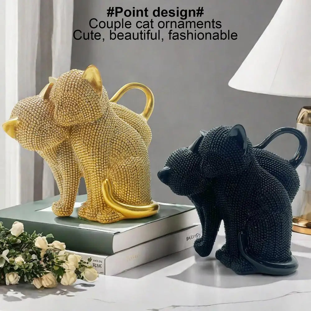 Romantic Loving Couple Cat Statue