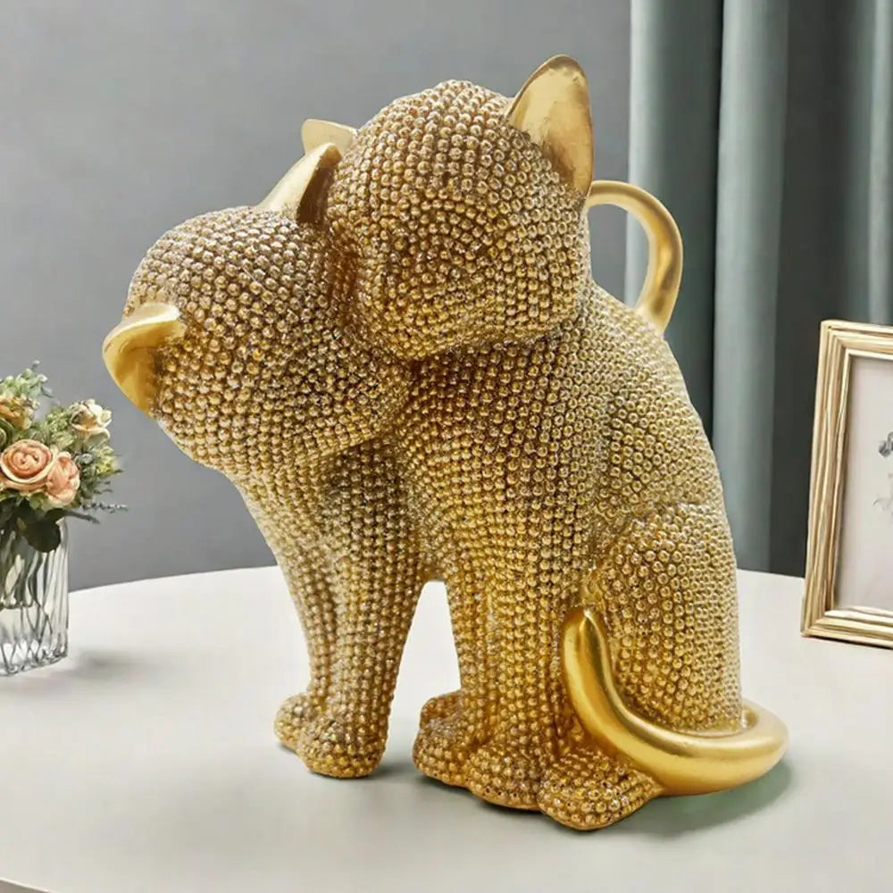 Romantic Loving Couple Cat Statue