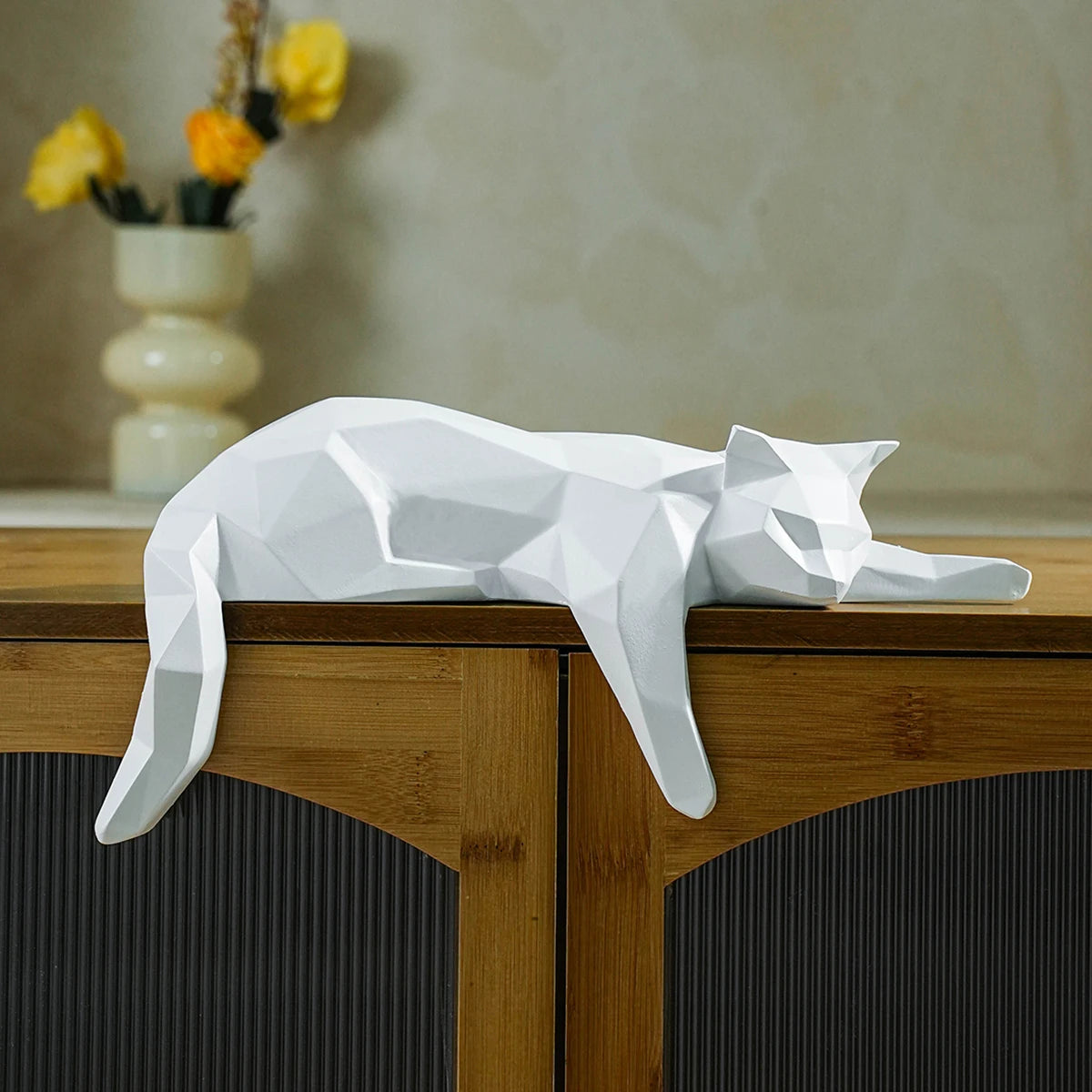 Adorable Geometric Cat Lazing and Resting