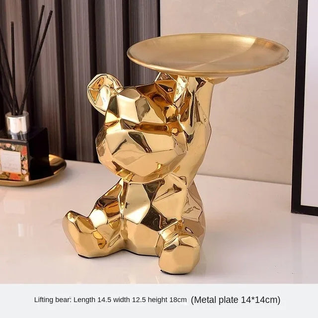 Gilded Luxe Serving Bear with Tray