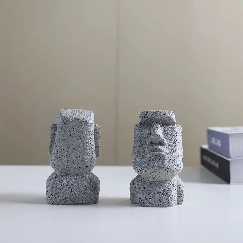 Mini Moai Stone Statue Creative Glasses Holder