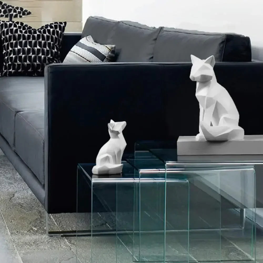 Geometric White Fox Duo