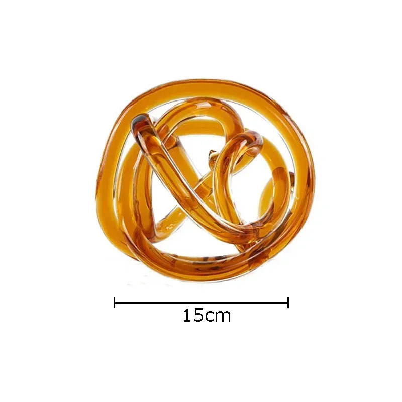 Glass Rope Knot Abstract Sculpture
