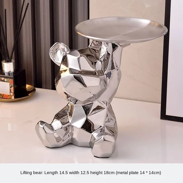 Gilded Luxe Serving Bear with Tray