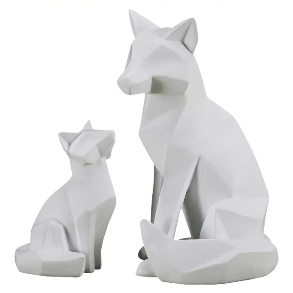 Geometric White Fox Duo