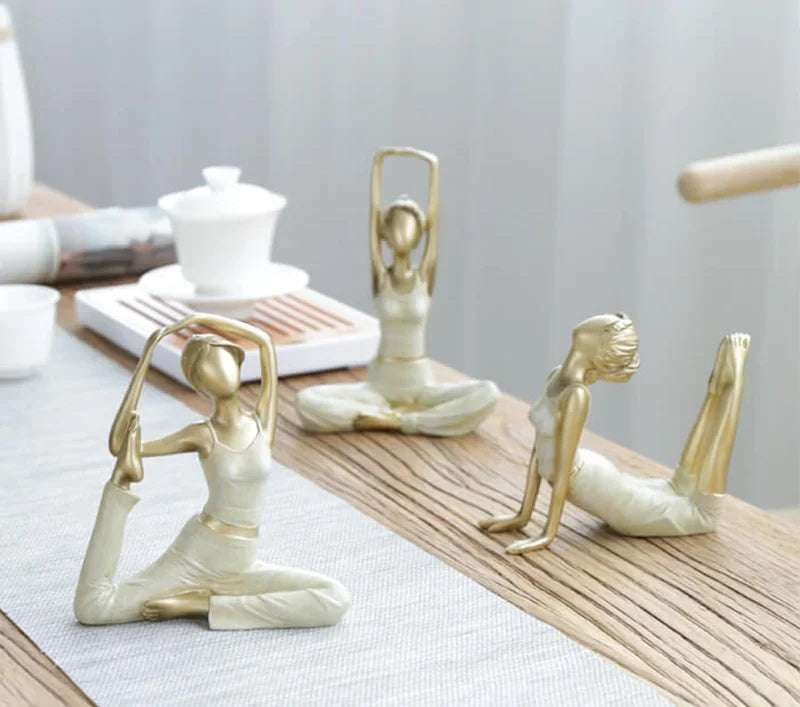 Yoga Pose Art Figurines (Set of 3 pieces)