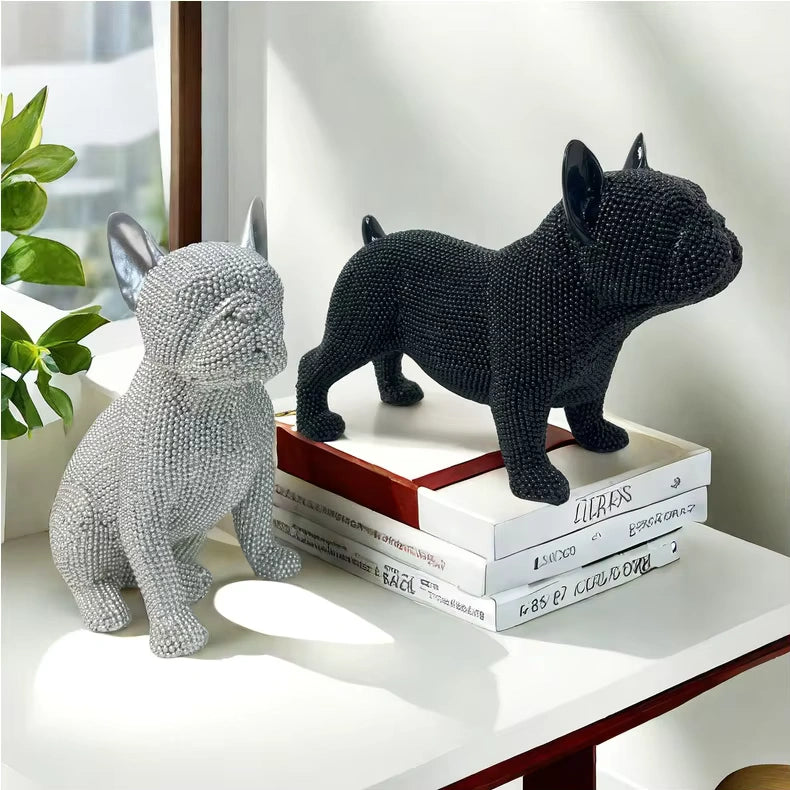 Stylish Pet Bulldog in Beaded Design