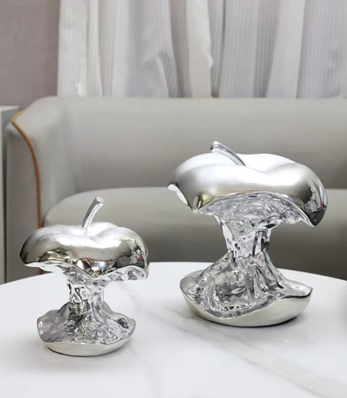 Living Room Silver Apple Decorative Centrepiece