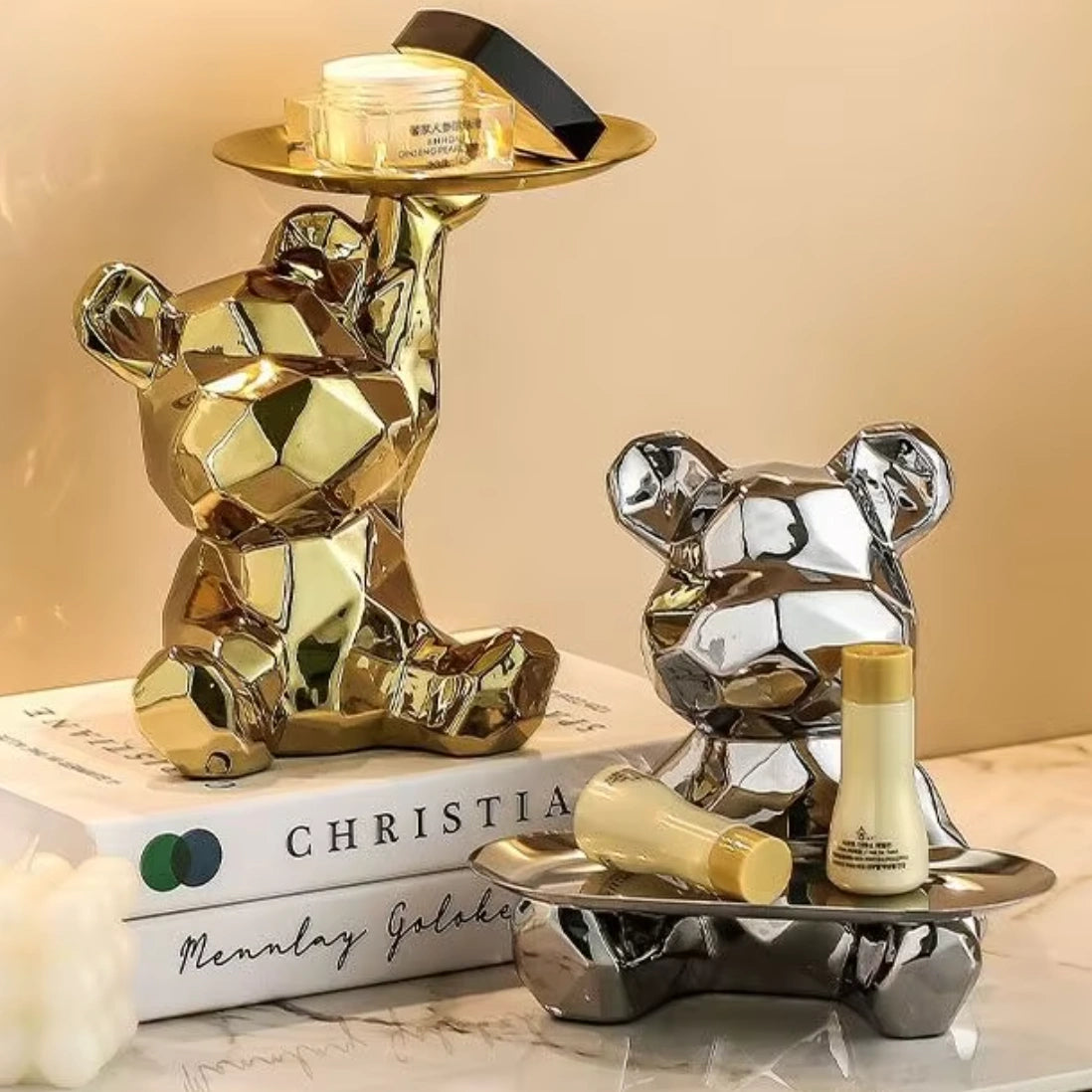 Gilded Luxe Serving Bear with Tray