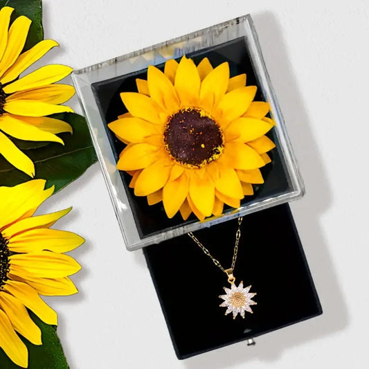 Sunshine Bloom Sunflower Necklace Gift Box
